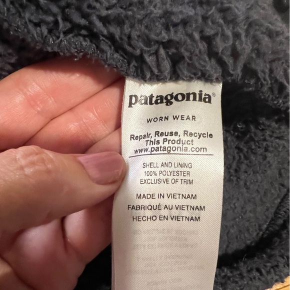 Patagonia Los Gatos Charcoal Fleece Pullover Quarter zip Jacket size medium - Picture 9 of 10